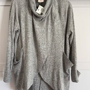 Freeloader Light Gray Cowl Neck Sweater